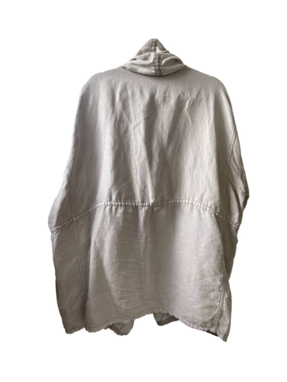 Free People Oversized Linen Kimono Haori Jacket Duster Tan M/L - Picture 3 of 5